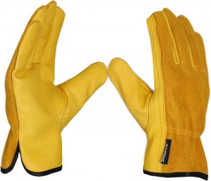 SAWANS Leather Working Gloves Work Gardening Gloves Thorn Pr...