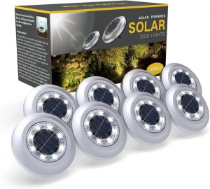 Solar Lights Outdoor Garden,600mAh Solar Ground Lights, 8 LE...