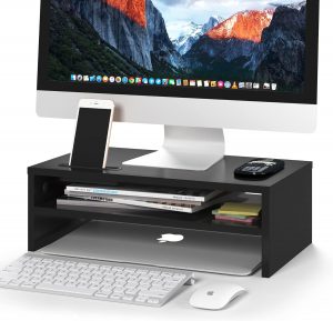 BONTEC Monitor Stand Riser, Wooden Desk Riser for Screen and...