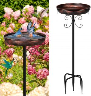 Yepper 35In Metal Bird Bath for Garden, Vintage Freestanding...
