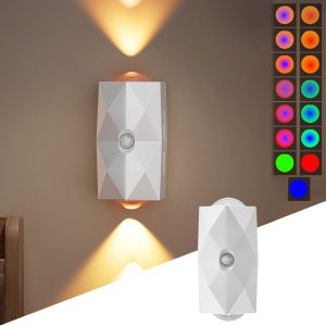 Motion Sensor Light Indoor, Up Down Wall Lamp, 1Pc RGB Multi...