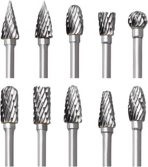 Tungsten Carbide Rotary Burr Set for Dremel, 10PCS Carbide D...
