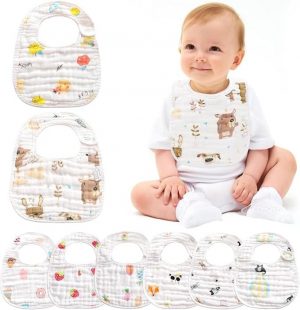 Muslin Baby Bibs Ultra Soft Absorbent - 100% Organic Cotton ...