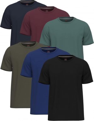 6 Pack T Shirts for Men UK 100% Cotton Tshirts | Premium Pla...