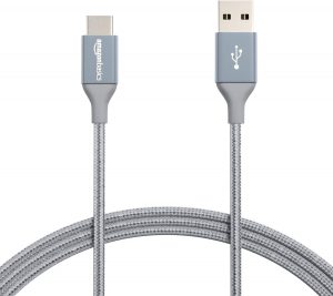 Amazon Basics USB-C to USB-A 2.0 Fast Charger Cable, Nylon B...