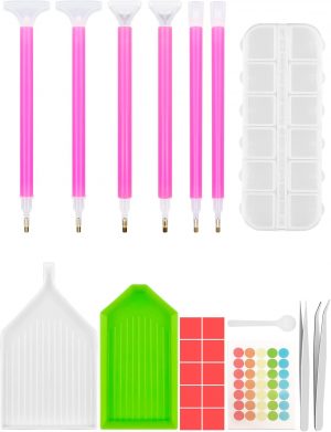 Sheryl&Rain 23Pcs Diamond Painting Accessories,12 Grids Diam...