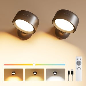 FULEN Led Indoor Wall Lamp, 2 Pack Wall Light 18 Colors, 4 B...