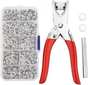 100 Sets Metal Snaps Buttons, 9.5mm Eyelet Press Studs Kit w...