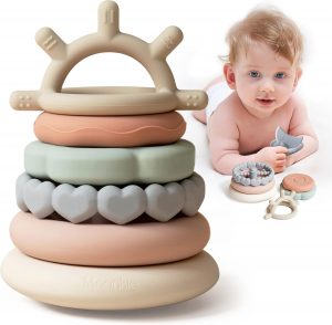 Moonkie Stacks of Circles Soft Teething Toy Educational Lear...