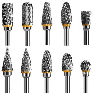 Tungsten Carbide Steel Double Cut Rotary Burrs Set for Rotar...