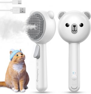 FEELNEEDY Cat Brush with Release Button, Spray Grooming Comb...