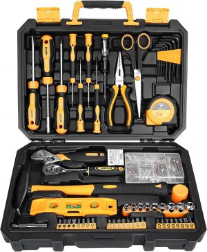 DEKOPRO 138 Piece Home Tool Kit, Universal Repair Tool Set w...