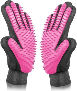 [Upgrade] Pet Dog Cat Grooming Glove,Gentle Deshedding Brush...