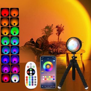 QUIGO Sunset Lamp Projection Led Lights for Bedroom Night Li...