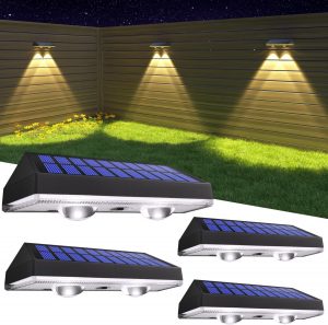 HAMLITE Solar Fence Lights Outdoor Garden: Solar Wall Lights...