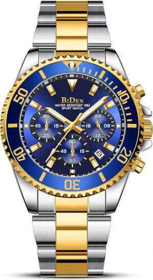 HANPOSH Mens Watches Chronograph Stainless Steel Analog Quar...