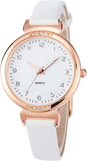 NUOVO Women Watches Ladies Leather Strap Watch Elegant Analo...