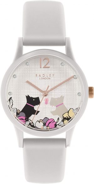 RADLEY Say It with Flowers Ladies Grey Silicone Strap Floral...