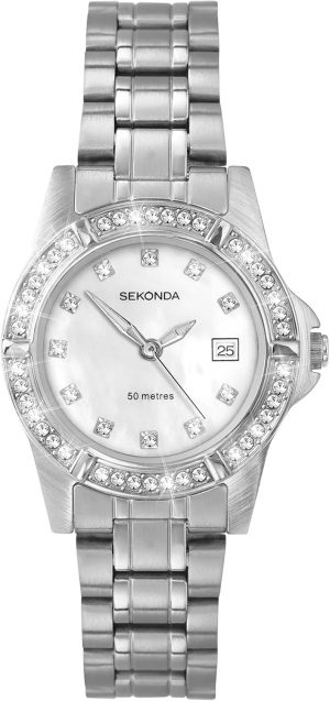 Sekonda Sienna Ladies 28mm Stone Set Bezel Dress Watch 50m W...